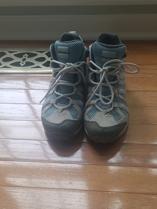 Merrell Shoes - Merrell Gray and Blue Kids Outdoor Sneakers